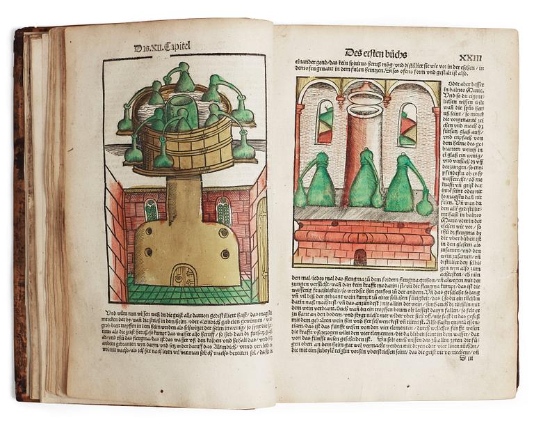 HIERONYMUS BRAUNSCHWEIG, Liber de arte Distillandi de Compositis.., Strasbourg 1512-14.