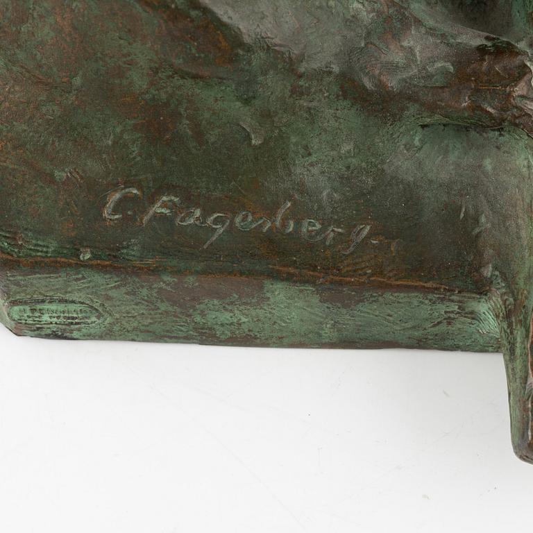 Carl Fagerberg, skulptur, signerad, brons.