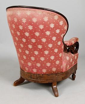 FÅTÖLJ, senempire, 1800-talets mitt.