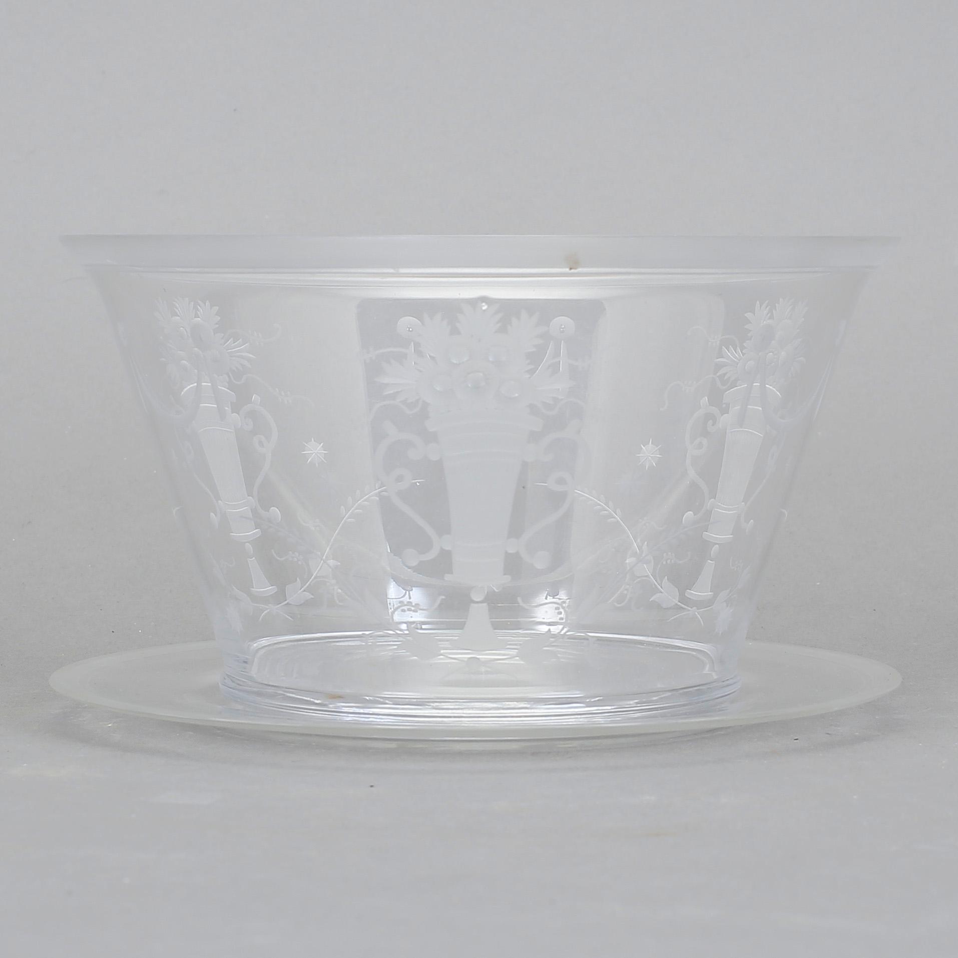 SKÅL med FAT, glas, Edvin Ollers, 1920-30-tal.