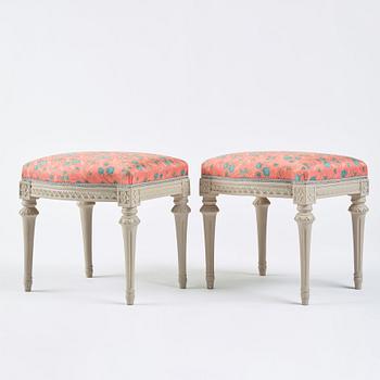 A pair of Gustavian stools.