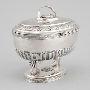 CARL PETTER LAMPA, Stockholm 1822, Sockerskrin, silver, empir.