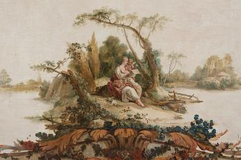 Johan Pasch Tillskriven, Väggfält. Pastoral scen med läsande herdinna.
