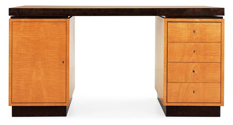 An Axel-Einar Hjorth 'Corall' birch desk by NK, Nordiska Kompaniet 1930's.