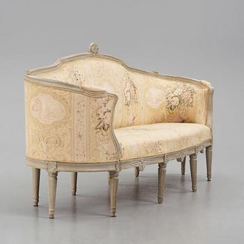 Soffa, Stockholmsarbete, sent 1700-tal, Gustaviansk.