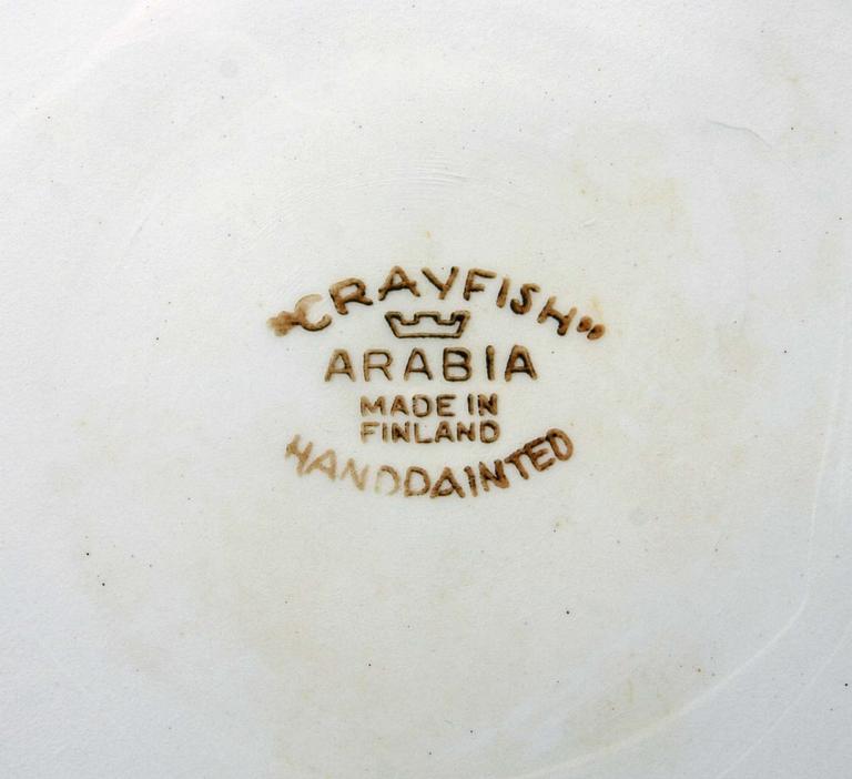 TALLRIKAR, 12 st, flintgods, "Crayfish", Arabia.