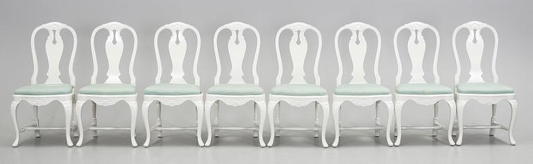 MATGRUPP, 9 delar + 3 iläggsskivor, rokokostil, 1900-talets första hälft.