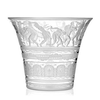 Simon Gate, a Swedish Grace engraved glass bowl, Orrefors, Sweden 1926.