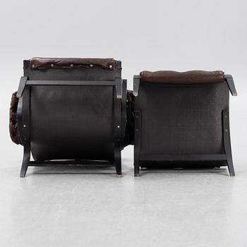 Bruno Mathsson, a 'Pernilla' armchair with ottoman, Dux, Sweden, second half of the 20th century.