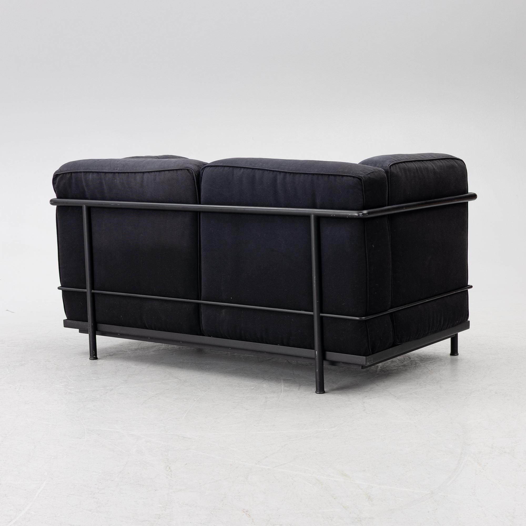 Pierre Jeanneret, Charlotte Perriand & Le Corbusier, an 'LC 2' sofa, Cassina, Italy.