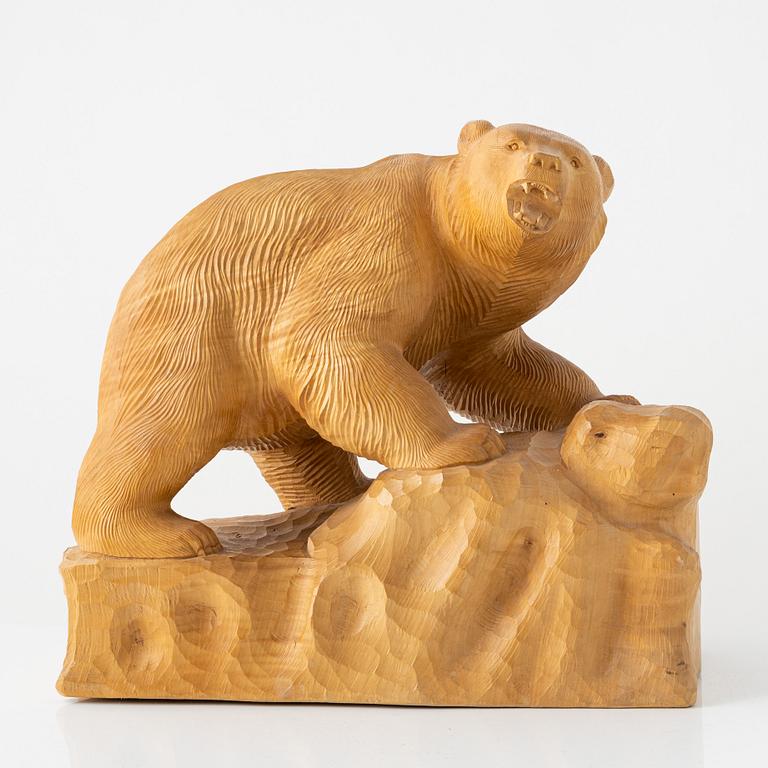 Unknown artist, a carved wood sculpture, Japan, 20th Century.