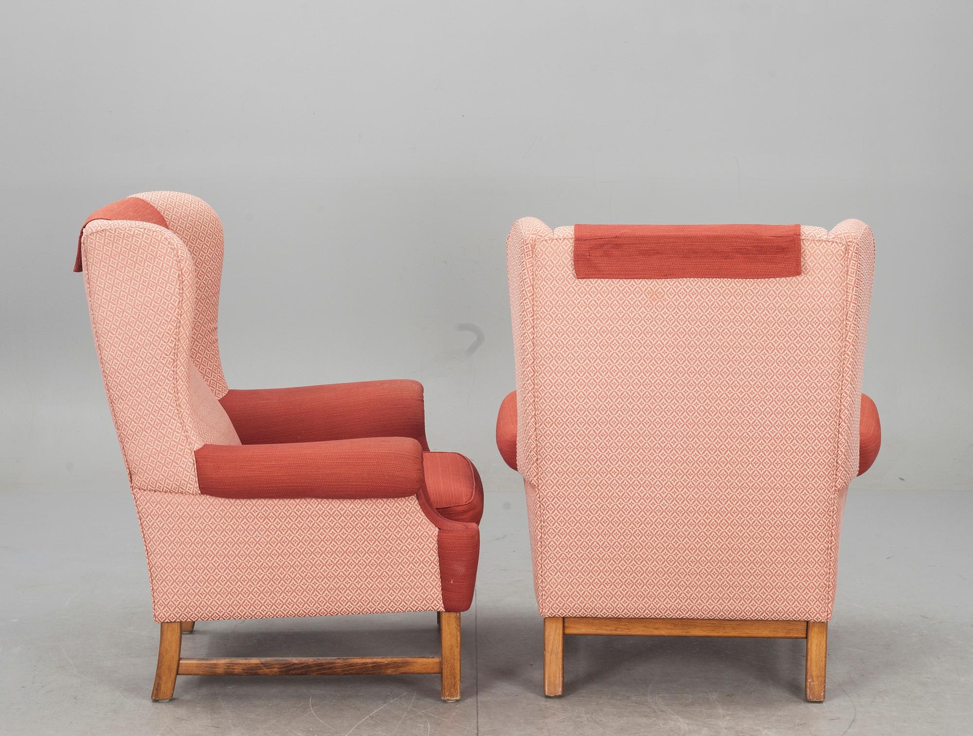 FÅTÖLJER, ett par, "modell 3543", Oxford, firma Svenskt Tenn.