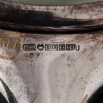 SPEGEL samt DOSA, silver, Auran Kultaseppä Oy, Åbo och Birmingham, England, 1953 och 1925-26. Totalvikt 578 g.