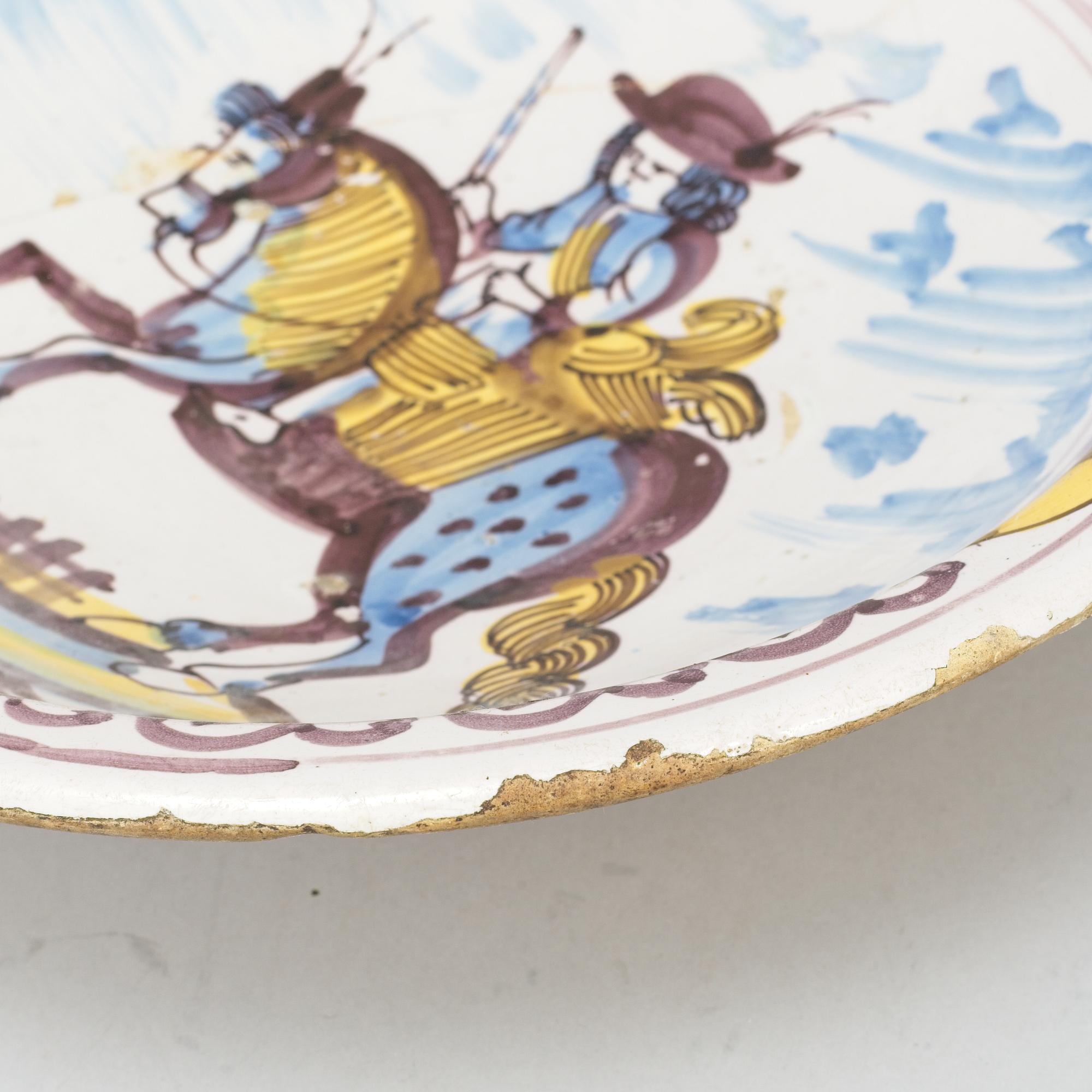 A faiance dish, 18th Century.