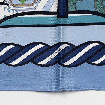 Hermès, a 'Quadrige' twill silk scarf.