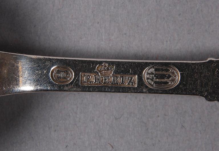 UPPLÄGGNINGSBESTICK, 7 st, silver. 1800/1900-tal.