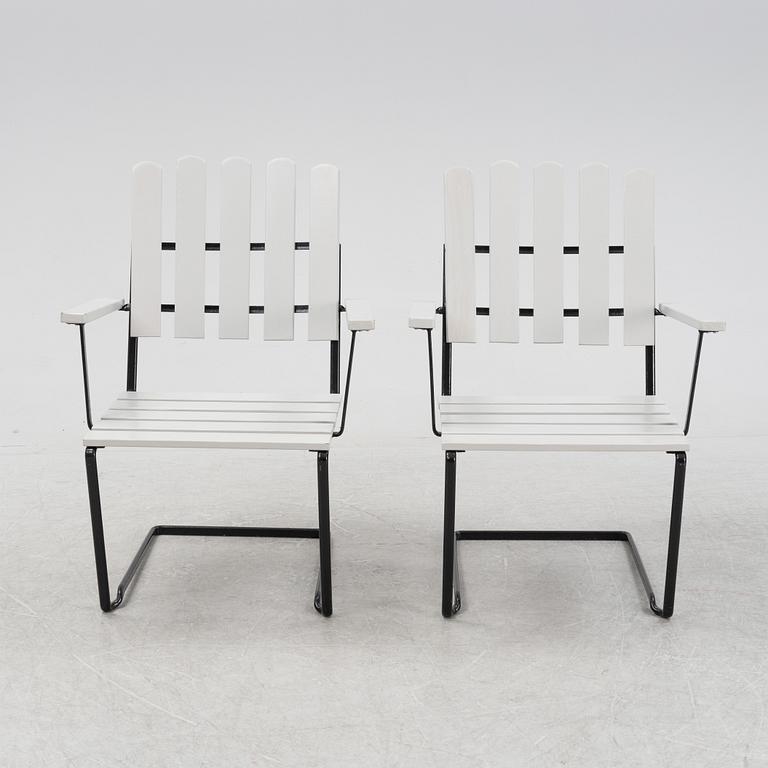 Arthur Lindquist, a pair of model 'A2' chairs, Grythyttan Stålmöbler.