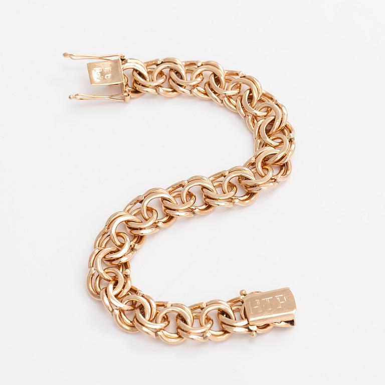 A 14K gold Bismarck link bracelet, A.Harkon Kulta, Lahti 1971.