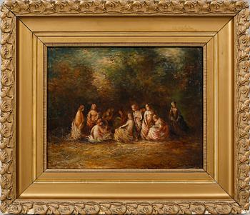 ADOLPHE MONTICELLI, attributed to, oil on panel, signed.