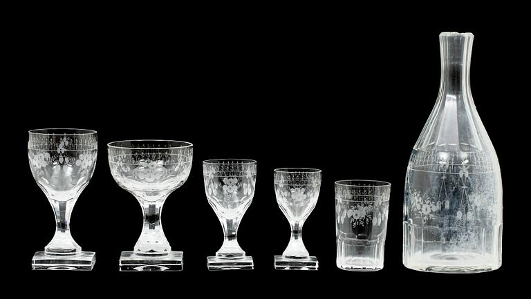 GLASSERVIS, 49 delar, Kosta, 1900-tal.