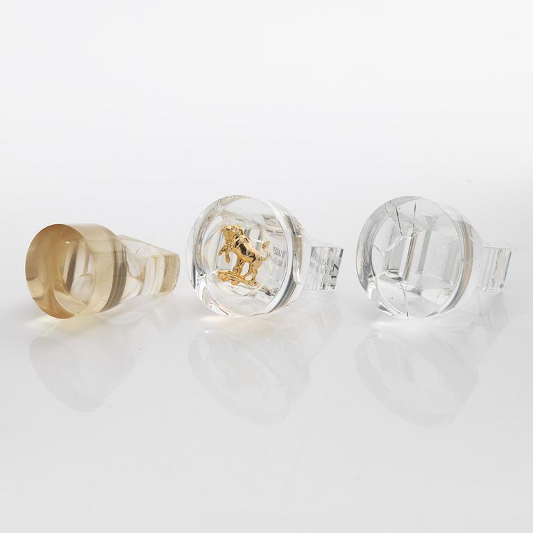 Siv Lagerström, tre ringar akrylplast, 1970-tal.