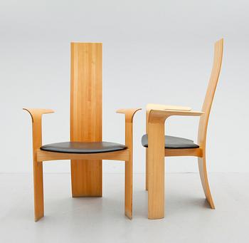 KARMSTOLAR, 1 par, "Iris", Bob & Dries van den Berghe, Tranekær, Danmark, 1900-talets slut.