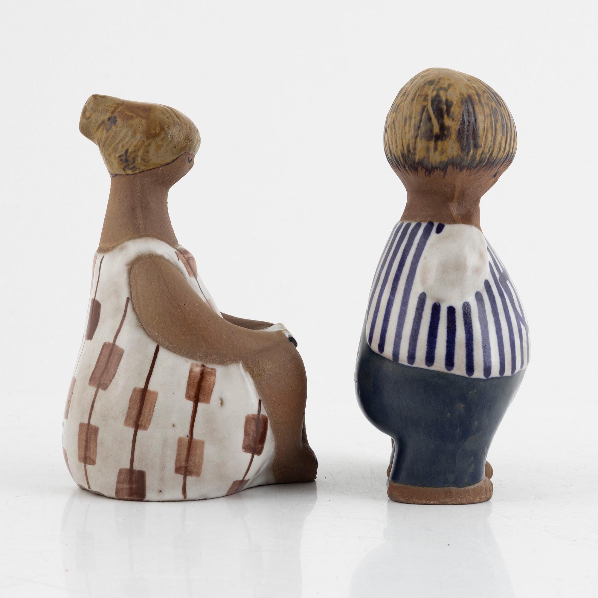 Lisa Larson, two stoneware figurines, Gustavsberg.