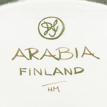 Dorrit von Fieandt,  lintuterriini ja tarjoiluvati, posliinia, monogrammisigneerattu. Arabia 1980-luku.