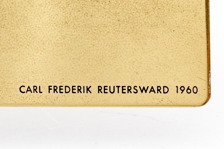 A brass multipel by Carl Fredrik Reuterswärd, signed in the plate 7/99.