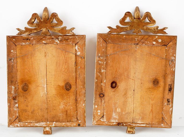 SPEGELLAMPETTER, ett par, Stockholms hallstämpel 1833.