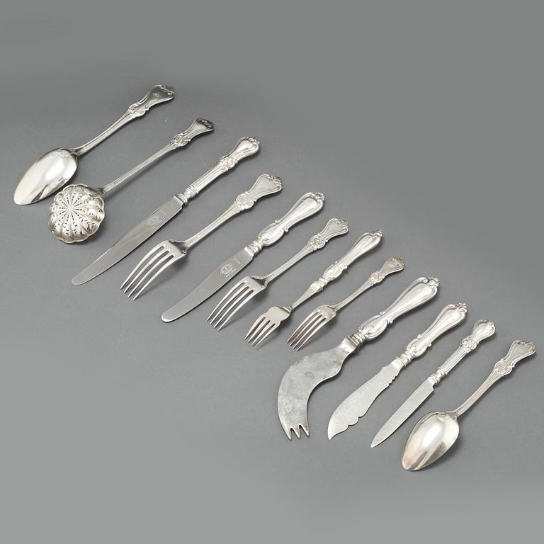 BESTICK, 134 delar, nysilver, "Olga", G. Sandberg, 1900-tal.