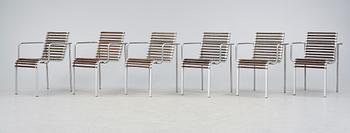 TRÄDGÅRDSSTOLAR, 6 st, Arnold Merckx, "Extremis", Formgiven 1998.