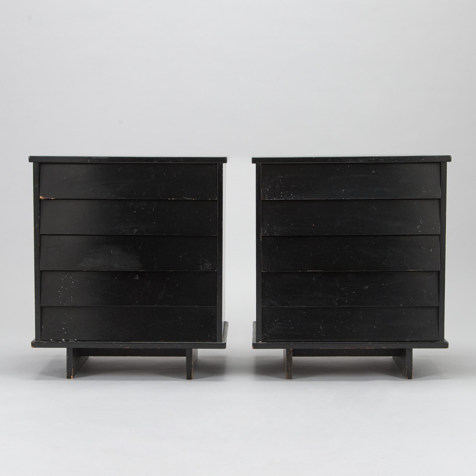 Ilmari Tapiovaara, a pair of 1960s drawers/bedside tables, model 1503, for Asko, Finland.