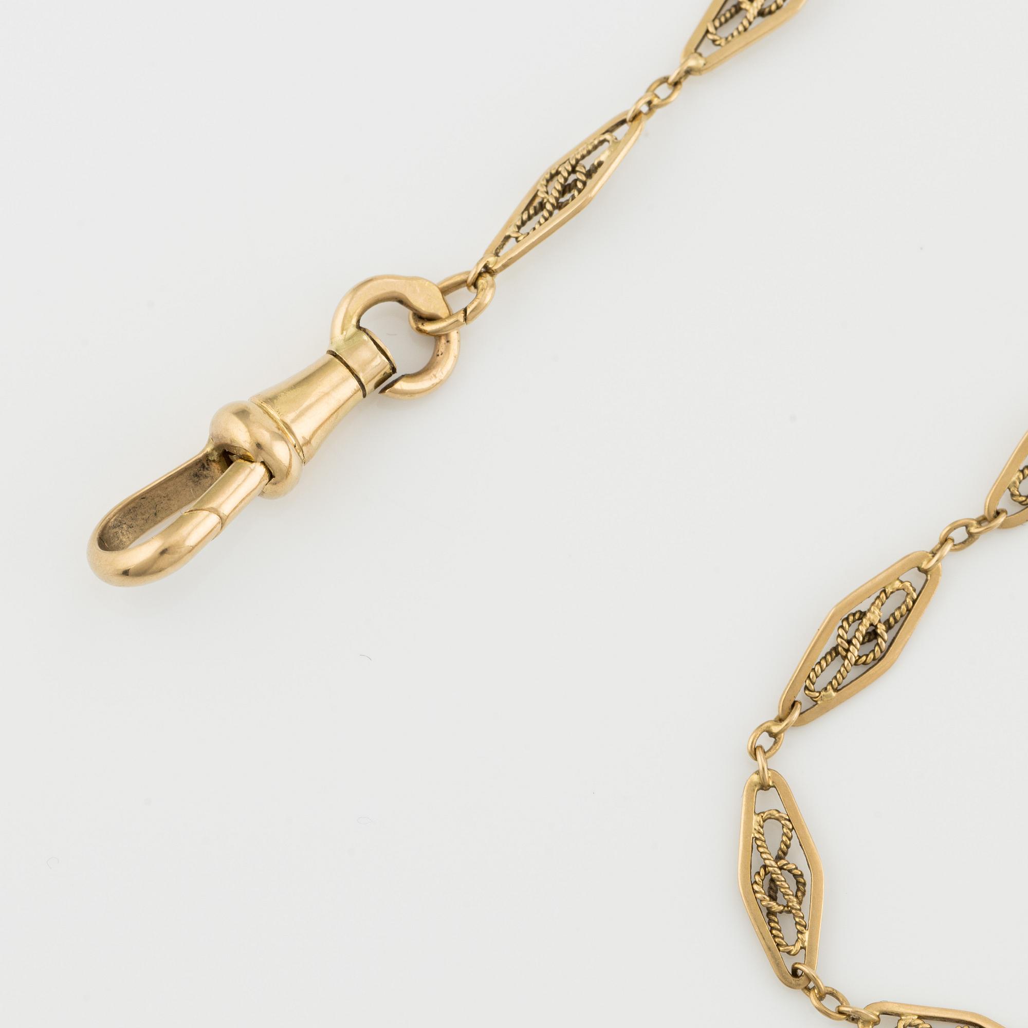 Klockkedja, 18K guld.