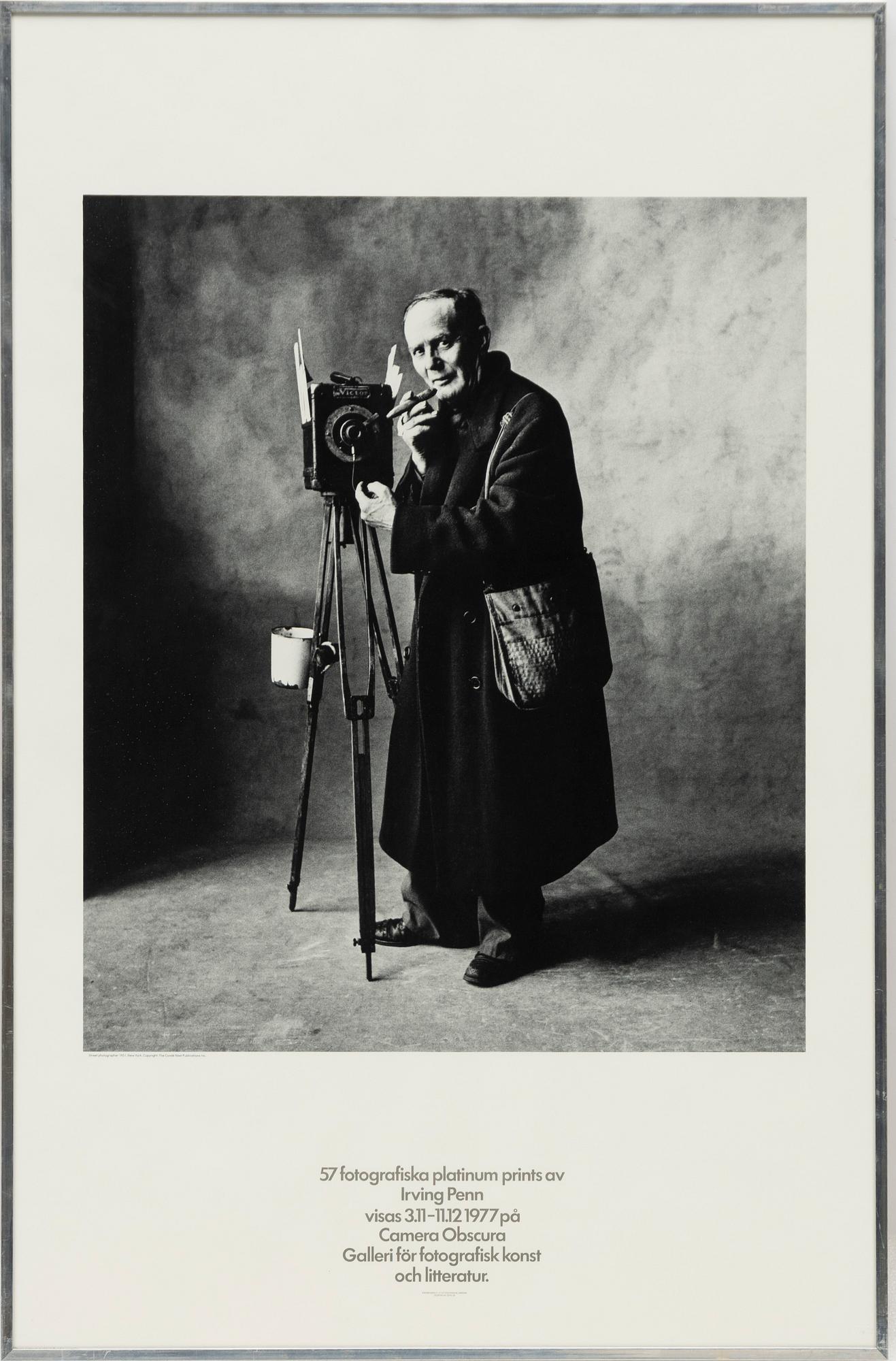 Posters, offset, 2 pcs, for Irving Penn's exhibition at Camera Obscura, 1977.