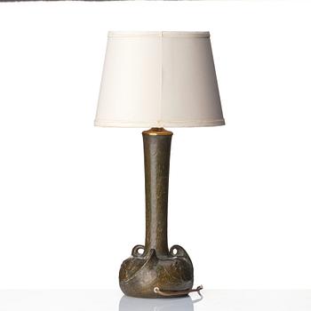Emy Wahlström, bordslampa, Hugo Elmquist, brons, Stockholm, jugend.