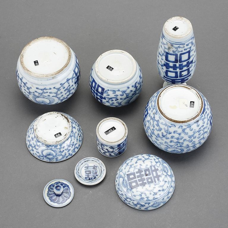 PARTI PORSLIN, 6 delar, Kina, 1800/1900-tal.