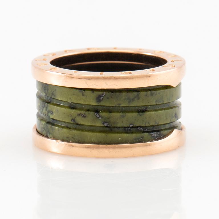 Bulgari ring B.zero1 rose gold with green marble.