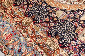 A pictorial Kashmar carpet, approx. 367 x 278 cm.