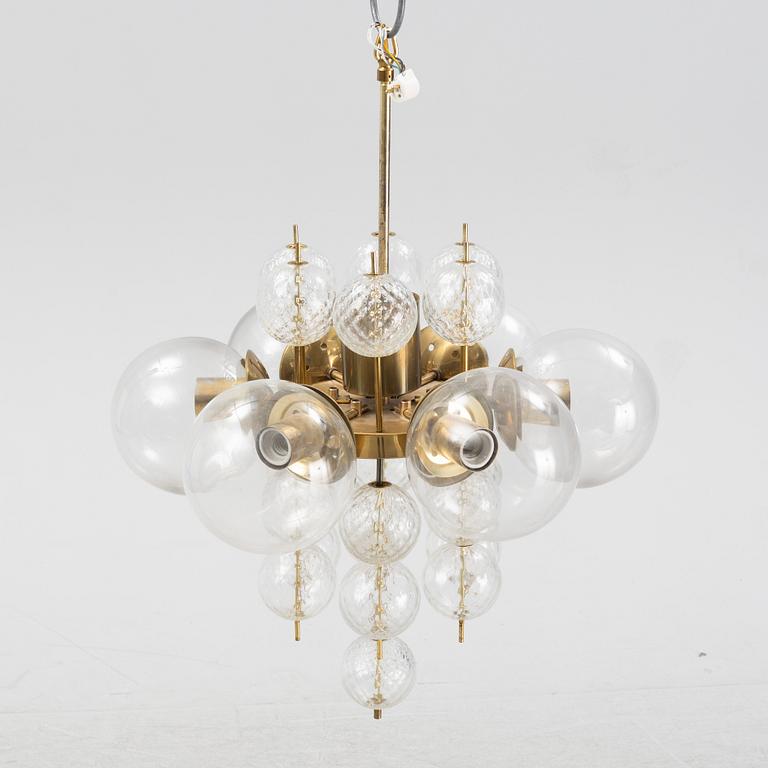 Lustry Kamenicky Senov, a brass and glass ceiling lamp, Czech Republic, second half of the 20th century.