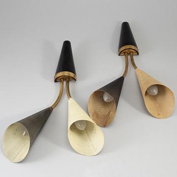 A pair of mid 20th century wall lights.
