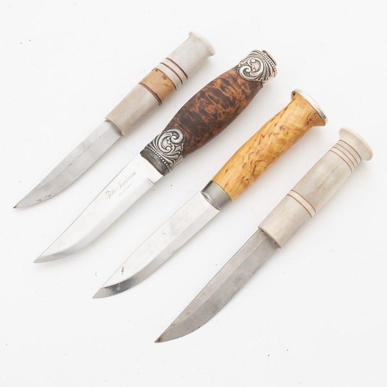 Two sami knives by Sven Erik lampinen and Stefan Karlsson, a Tele-kniven, Norway, and a Lapin Puukko knife, Finland.