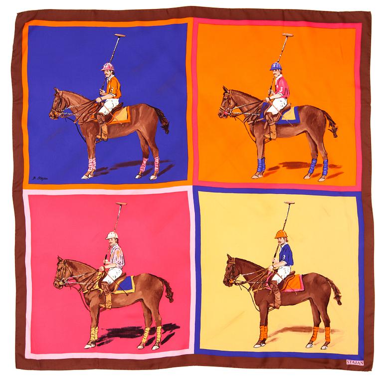 RALPH LAUREN, three silk scarves.