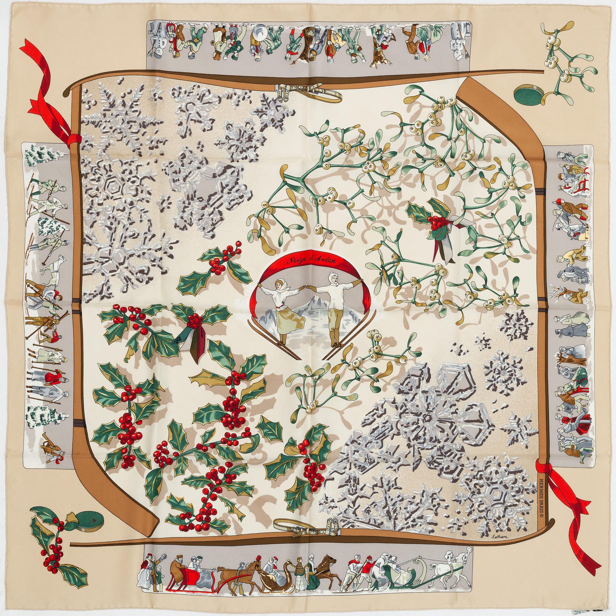 Hermès, scarf, "Neige d'Antan".