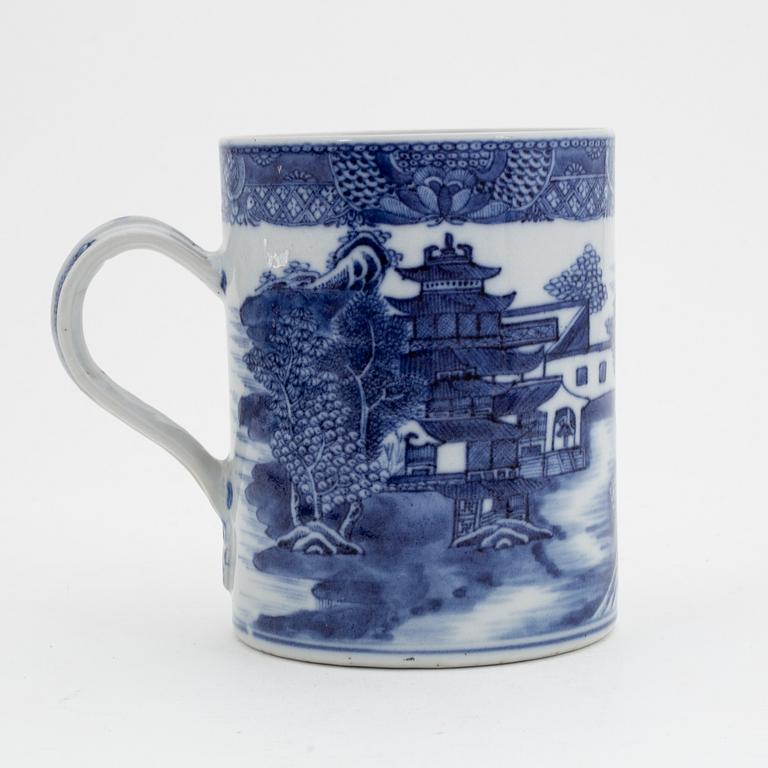 Mugg, kompaniporslin. Qingdynastin, Qianlong (1736-95).