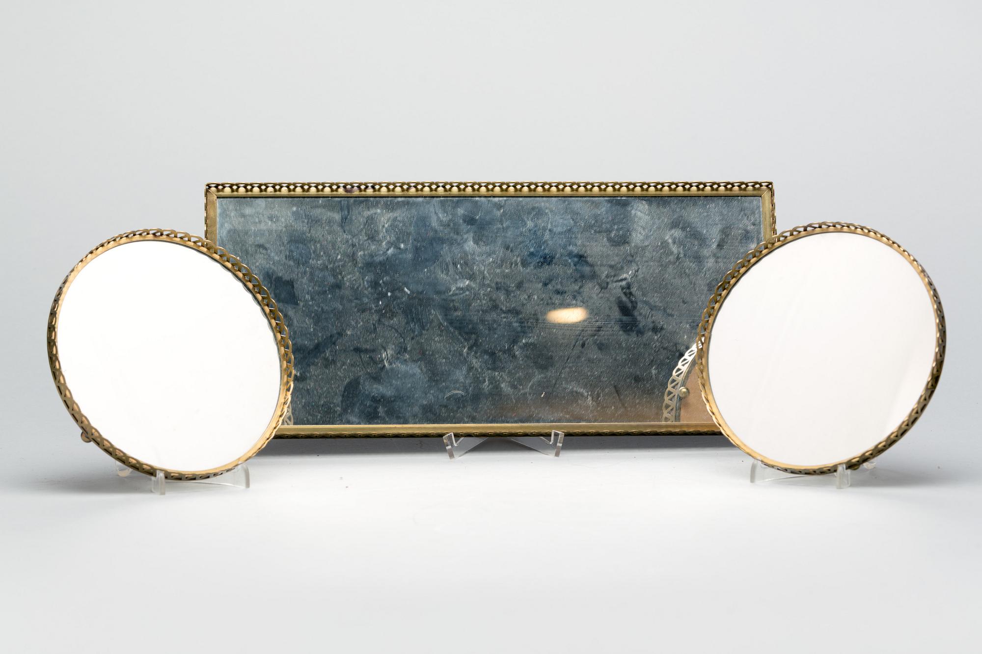 BRICKOR, 6 st. Mässing och glas. 1900-talets andra hälft.