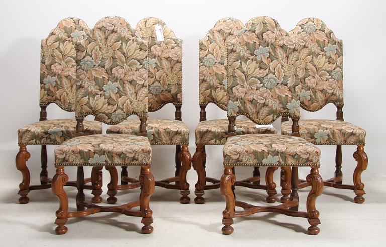 MATSALSGRUPP, 8 delar. Barockstil, 1900-tal.