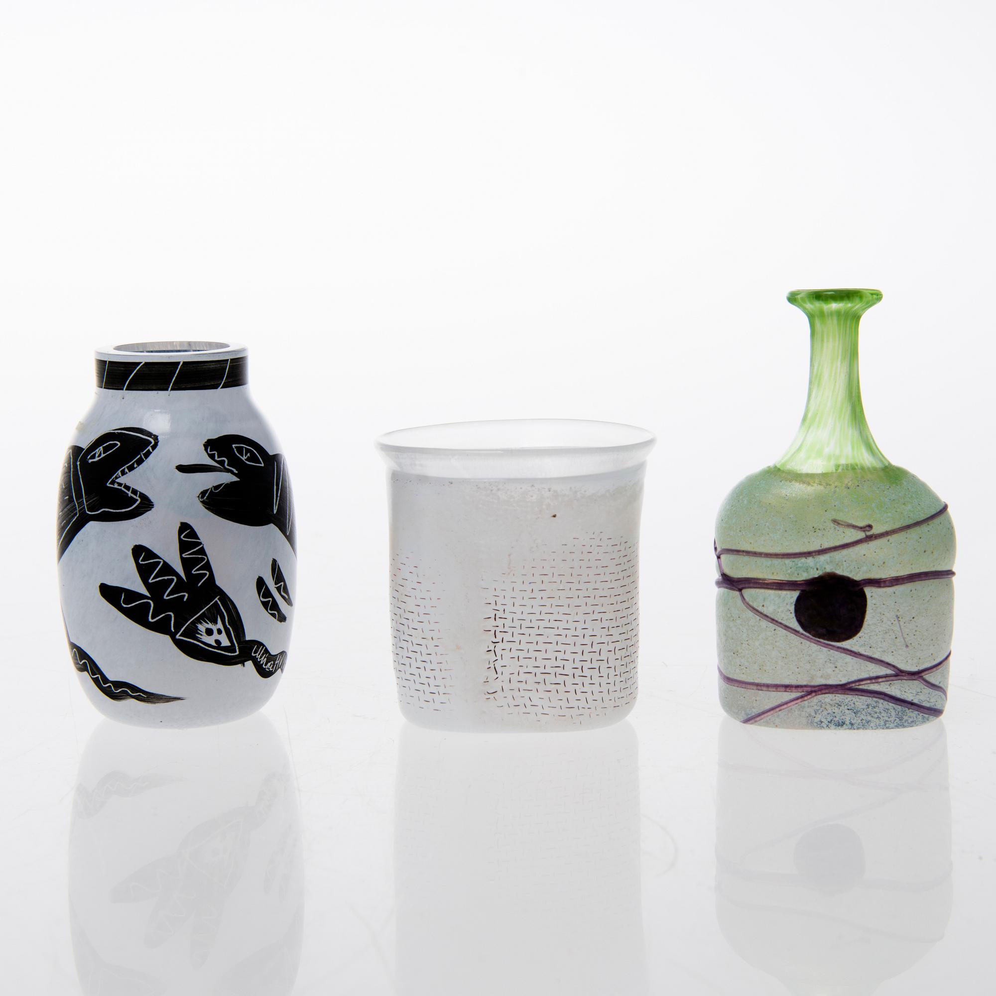 KOSTA BODA, PARTI DIVERSE GLAS, 5 delar, glas, Kosta Boda Sverige, 1900-talets slut.