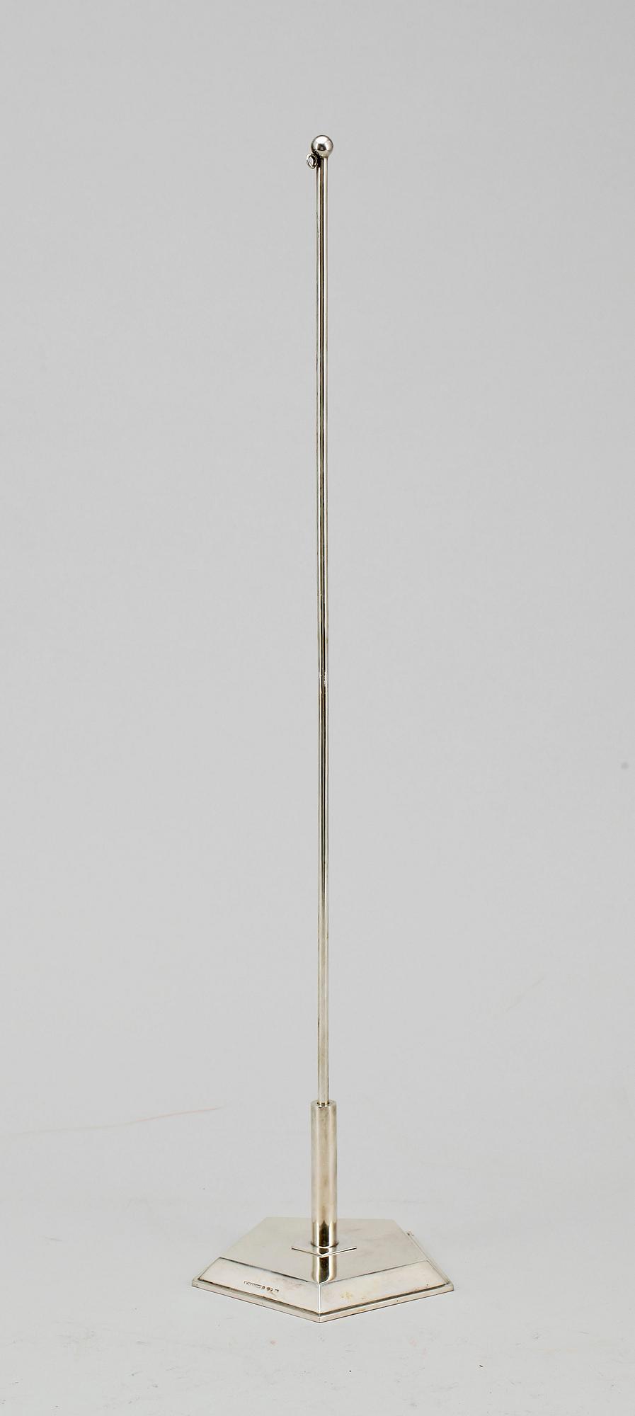 FLAGGSTÅNG, silver, W Forslund, Arvika, 1960. Totalvikt ca  250 gram.