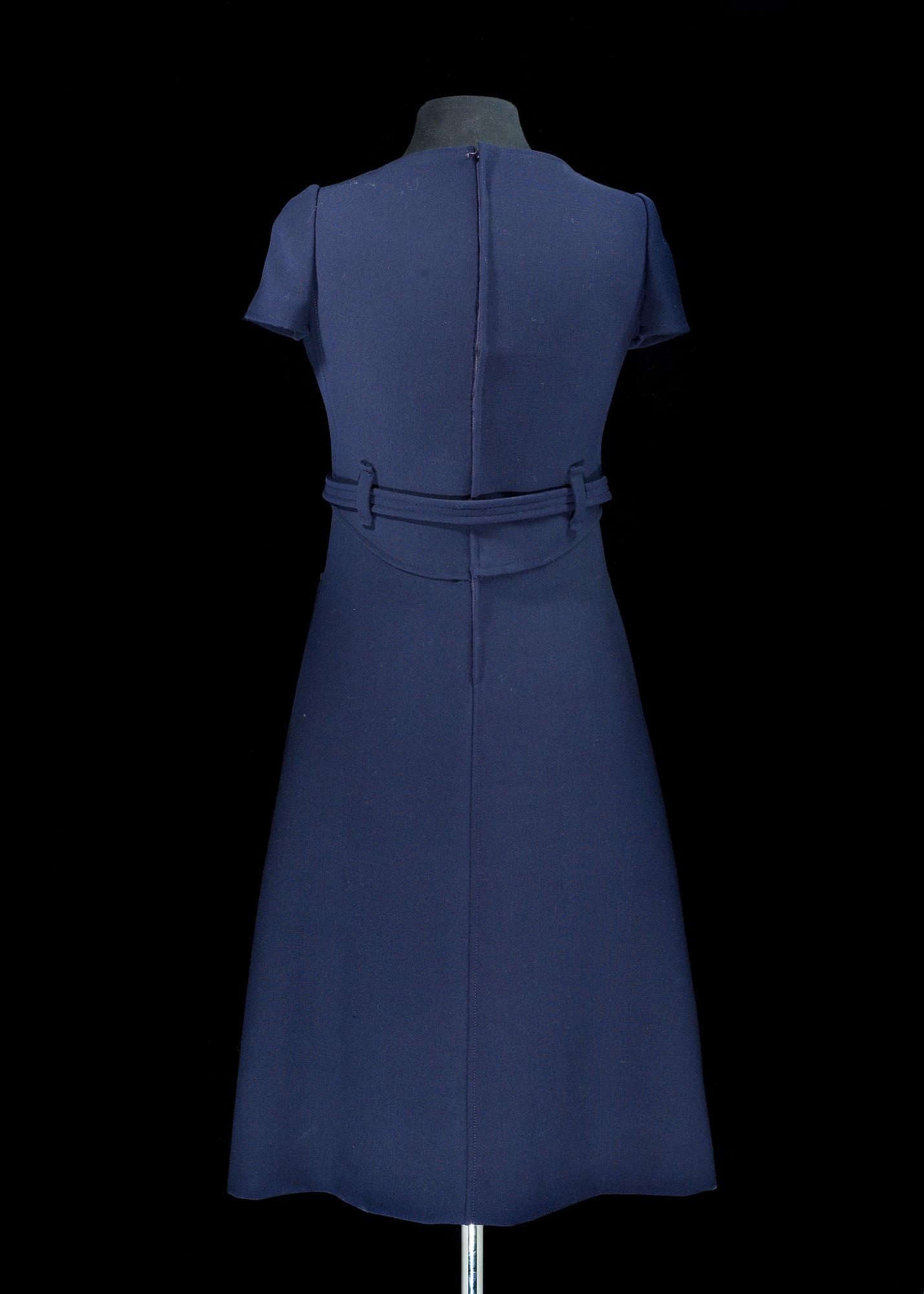 A 1960s/70s blue wool dress by Courrèges.